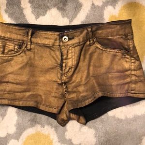 Metallic gold shorts